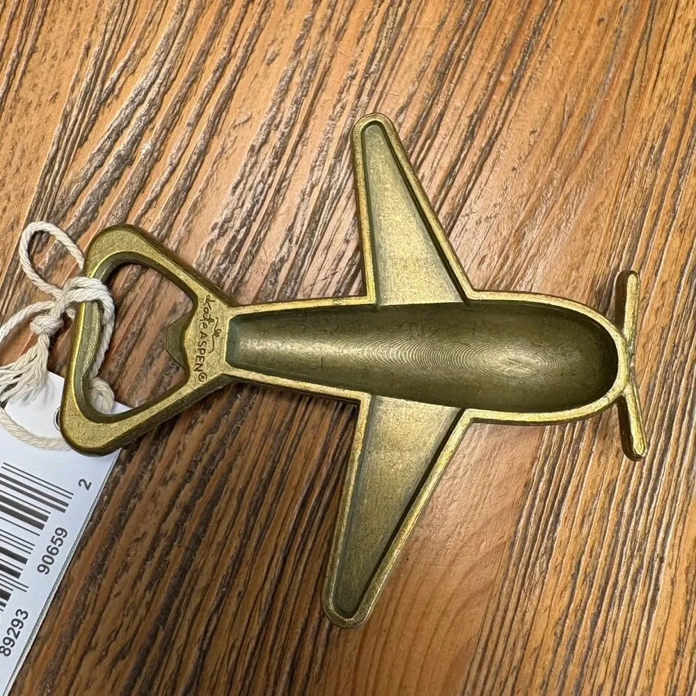 Kate Aspen Gold Airplane Bottle Opener